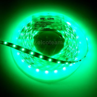 Striscia LED 5 Metri Colore Verde 12 VDC IP65 Parylene 4,8W/m