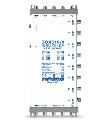 LEM Elettronica SCX516/8 Multiswitch Ibrido Passante 5 Ingressi e 8 uscite dCSS/SCR