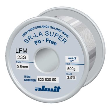 Almit 82363050 Tin Alloy Wire SC Flux REM1 diameter 0.5mm 500 grams
