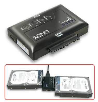 Lindy 42618 Adattatore eSATA & USB 2.0 con funzione Clone per HDD SATA