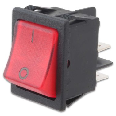 Rocker Switch Bipolar Luminous Red 16A 250V