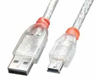 Cavo USB 2.0 Tipo A - Mini-B Trasparente 2 metri