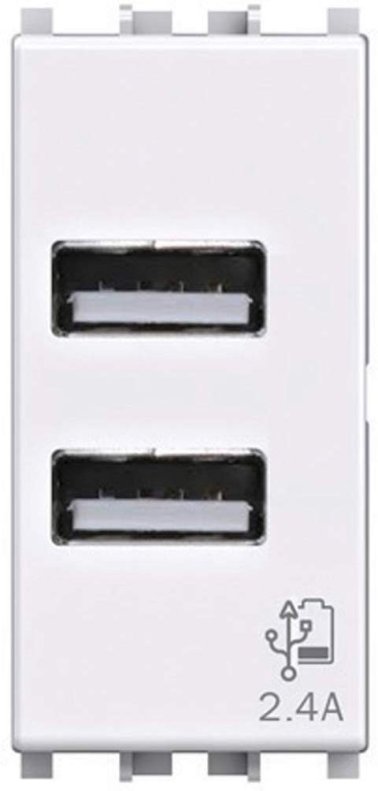 4box USB2.4 Alimentatore USB 2,4A Frutto da incasso per Vimar Plana Bianca