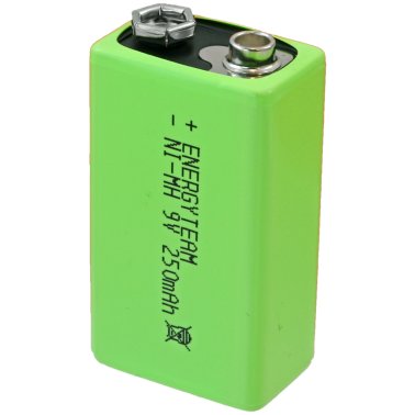 Rechargeable 9V Ni-MH 8.4V 250mAh EnergyTeam battery