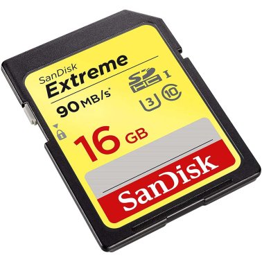 SanDisk Extreme 16GB SDHC Memory Card, up to 90MB / s, Class 10 U3 V30 SDSDXNE-016G-GNCIN