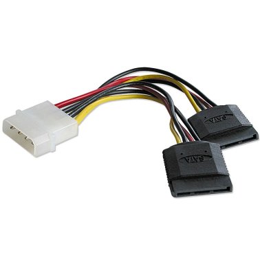 Power Adapter Cable 5.25 "(LP4) to 2x SATA 15pin, 0.15m Lindy 33299