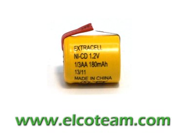 Batteria 1/3 AA 180 mAh Ni-Cd lamelle a saldare