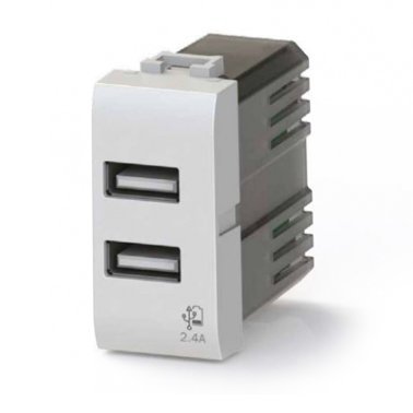 4box USB2.4 Alimentatore USB 2,4A Frutto da incasso per Vimar Plana Bianca