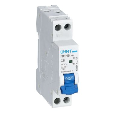 Chint NBH8-40 Interruttore Magnetotermico compatto 1P+N 6A 4,5kA Curva C 1 Modulo DIN