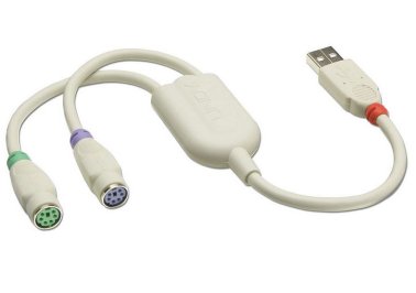 Lindy 42866  Adattatore USB - PS/2 femmina per tastiera e mouse                  