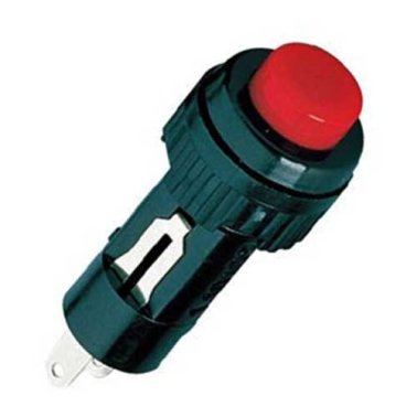 Pulsante rosso 0.1A/24V foro 9,1 mm, IP40, RAFI 1.10.107.011/0301