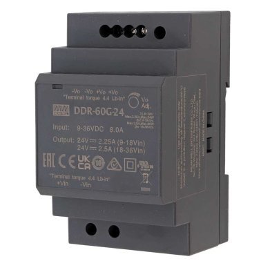 DDR-60G-24 Mean Well Convertitore DC/DC da Barra DIN 24V 2,5A 60W