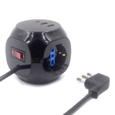 Multipresa CUBO 3 posizioni 3 USB A/C Nera