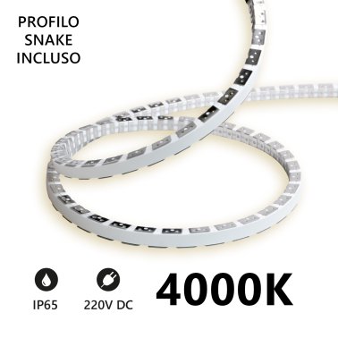 Striscia LED Flessibile Snake Flex 5m IP65 230V 4000K