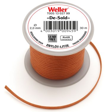 Weller T0051302799 | Treccia Dissaldante 30m | Larghezza 2mm