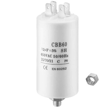 SR PASSIVES CBB60E-40/450 | Condensatore Polipropilene 40µF 450V AC | Condens. PP 40uF 450VAC faston 6.3mm Avviamento Motore