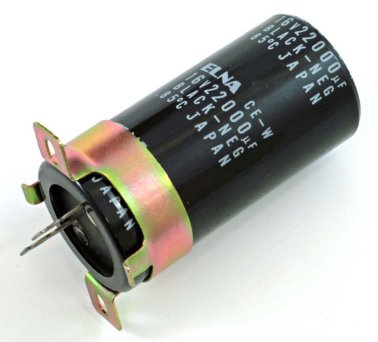 ELNA 22.000uF 16V electrolytic capacitor with NOS clamp