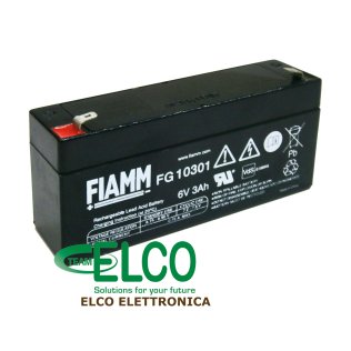 Fiamm FG10301 Batteria Ermetica al piombo 6V 3 Ah 