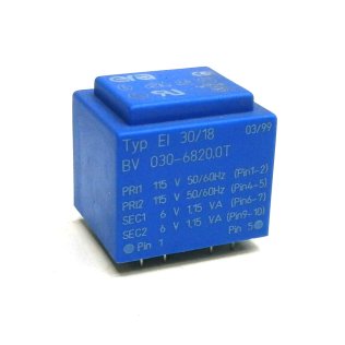 Era Encapsulated Transformer EI30 / 18 2,3VA 2x115V - 2x6V