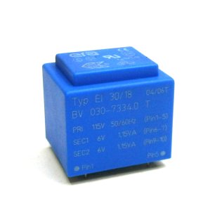 Era Encapsulated Transformer EI30 / 18 2,3VA 115V - 2x6V
