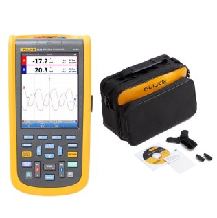Fluke 124B / S Portable ScopeMeter 40MHz Oscilloscope with Enclosure and Software