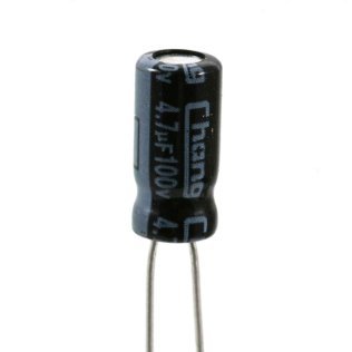 4.7uF Electrolytic Capacitor 100 Volt 85 ° Chang 5x11 Taped