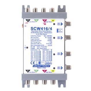 LEM Elettronica SCW416/4 Multiswitch Ibrido Passante 4 Ingressi VH/VH o Wide Band e 4 uscite dCSS/SCR