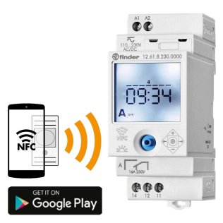 Finder 12.61.8.230.0000 NFC programmable digital weekly time switch