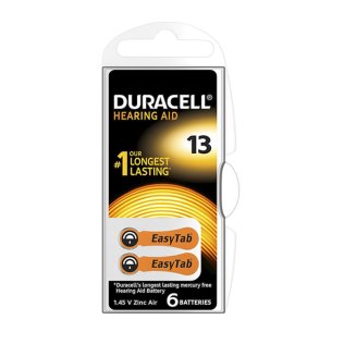 Batteria Duracell DA13 per apparecchi acustici, Blister 6 pezzi