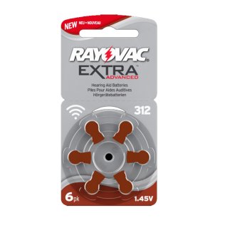 Batteria Rayovac DA312 per apparecchi acustici, Blister 6 pezzi