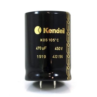 Condensatore Elettrolitico Kendeil 470uF 450V 35x50 mm 105° terminali snap-in K05450471