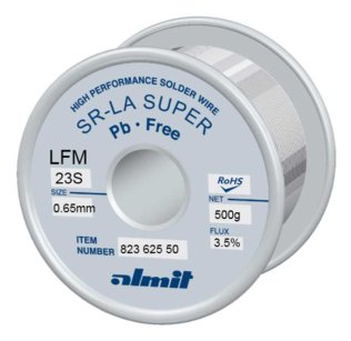 Almit 82362550 Tin Alloy Wire SC Flux ROM1 diameter 0.65mm 500 grams