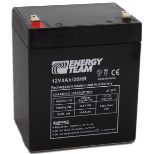 12V 4Ah Rechargeable Lead Acid Battery AGM VRLA Energyteam ET12-4