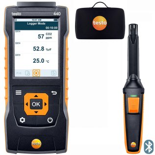 Testo 440 Smart Kit with Bluetooth CO2, Temperature and Humidity Probe - 0563 4405