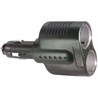 Splitter adapter for car cigarette lighter from plug to 2 sockets