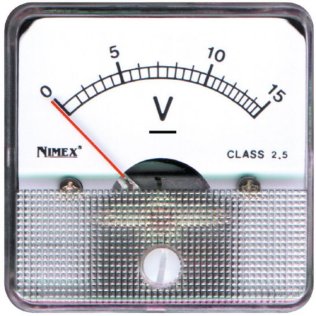 Analog Panel Voltmeter for Direct Voltage 15V DC Format 45 * 45mm