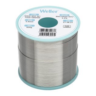 Weller WSW Filo di stagno per saldatura da 0,5mm SAC305 Flussante M1 500 grammi - T0051386499