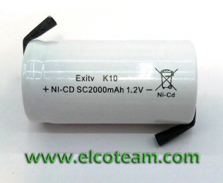 Battery sub-half torch SC 2.0Ah Ni-Cd welding blade