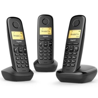 Siemens Gigaset A170 Trio kit di tre Telefoni Cordless Dect colore Nero