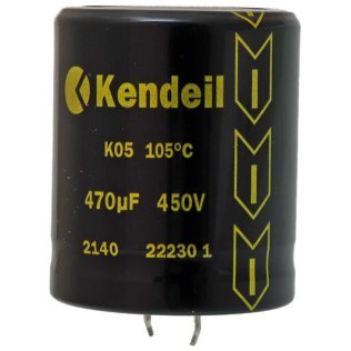 Condensatore Elettrolitico Kendeil K05 470uF 450V 35x40 mm 105° terminali snap-in K05450471_PM0E040