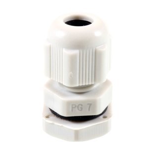 PG7 threaded cable gland with locknut for cables from 3.5 to 6mm