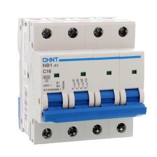 Chint NB1-63 Interruttore Magnetotermico 4P 16A 6kA Curva C 4 Moduli DIN