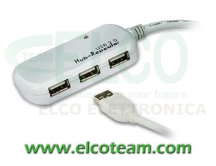 12mt USB active cable with Aten UE2120H 4-port hub