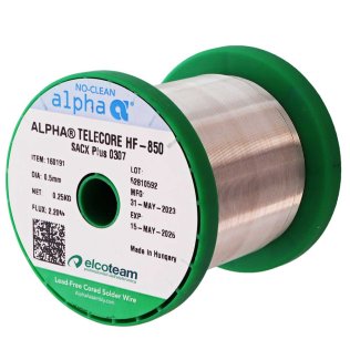 Alpha TELECORE HF-850 Tin wire alloy 0.5mm SACX Plus 0307 250g 160191