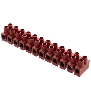 Morsettiera vite 12 vie passo 8mm 24A/450V EN60335 per alta temperatura 150° tipo morsetti mammut