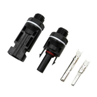 Coppia di connettori 1000V 30A compatibili MC4 maschio / femmina per pannelli solari fotovoltaici