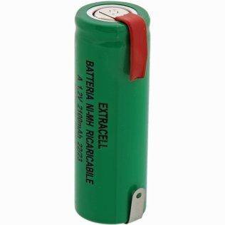 Rechargeable battery type A Ni-Mh 1.2V 2100mAh with solder terminals