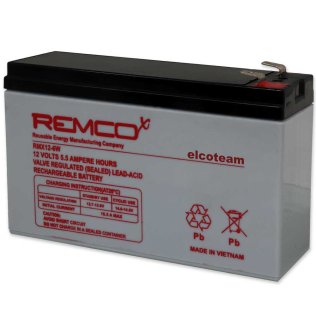 Remco RMX12-6W Sealed lead acid battery 12V 5.5Ah slim