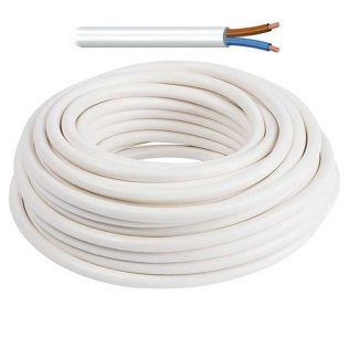 Cavo Bipolare 2x1mm2 H05VV-F colore bianco in matassina da 10m
