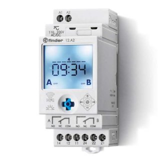 Finder 12.A2.0.024.0000 Weekly, Daily Timer IP20 Astro Function, Holiday Program, Pulse Function
